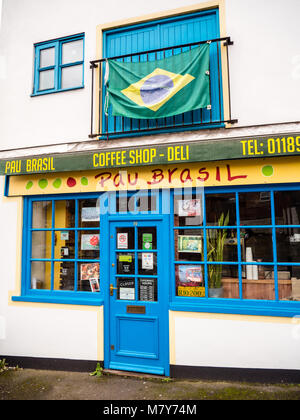 Pau Brasil, Brasilien Shop, Whitley, Reading, Berkshire, England. Stockfoto