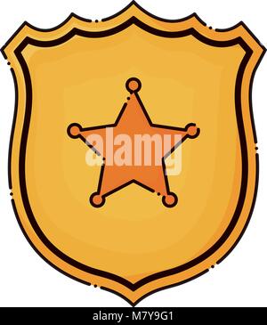 Sheriff Schild Symbol auf weißem Hintergrund, farbenfrohen Design. Vector Illustration Stock Vektor