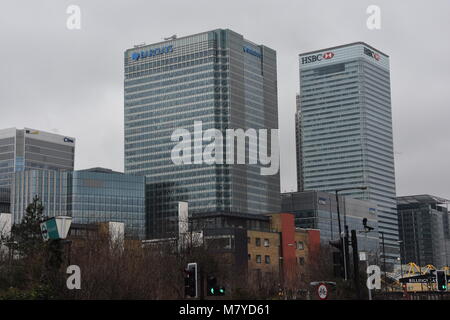 Barclays Bank Head Office Canary Wharf London Vereinigtes Königreich Stockfoto