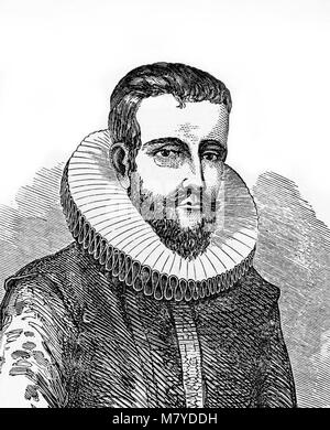 Henry Hudson (1565-1611), Porträt der Englischen Explorer, am besten bekannt für seine Erkundungen des heutigen Kanada und Teile der nordöstlichen Vereinigten Staaten Stockfoto