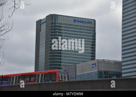 Barclays Bank Head Office Canary Wharf London Vereinigtes Königreich Stockfoto