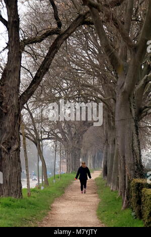 Ferrara, Italien - 27. Januar 2018. An den Wänden von Ferrara, der alten Grenze der Stadt Stockfoto