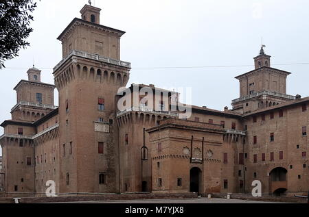 Ferrara, Italien. Este Burg (Castello Estense di Ferrara) Stockfoto