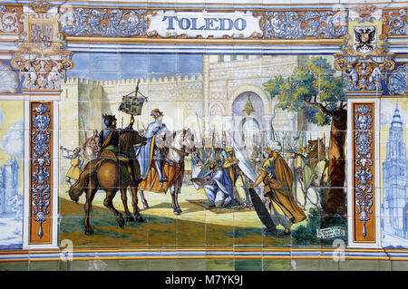 Provincial Alkoven für Toledo auf der Plaza de Espana in Sevilla Stockfoto