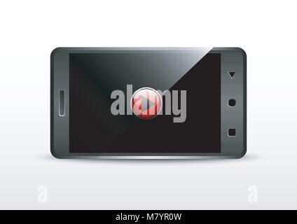 Desogn Vektor der Handy design Video Frame mit Play-Taste Stock Vektor