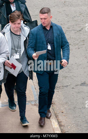 London, UK, 13.03.2018 Tommy Robinson. Stockfoto