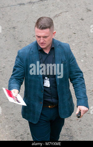 London, UK, 13.03.2018 Tommy Robinson. Stockfoto