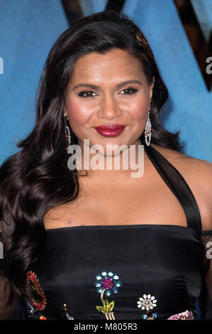 London, Großbritannien. 13 Mär, 2018. Mindy Kaling besucht die "A Wrinkle in Europäischen Timel' Premiere auf der BFI IMAX am 13. März in London 2018. Credit: Geisler-Fotopress/Alamy leben Nachrichten Stockfoto