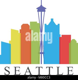 Skyline von Seattle Stock Vektor