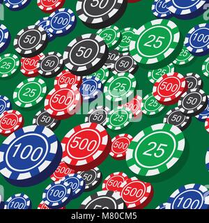 Poker Chips nahtlose Muster Stock Vektor