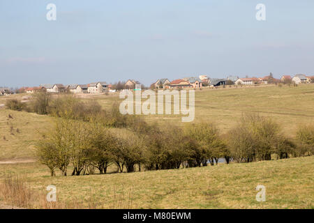 Die Copehill FIBUA Dorf Truppenübungsplatz, Kämpfe in Gebieten, Chitterne, Salisbury, Wiltshire, England, Großbritannien gebaut Stockfoto