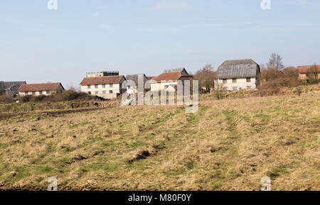 Die Copehill FIBUA Dorf Truppenübungsplatz, Kämpfe in Gebieten, Chitterne, Salisbury, Wiltshire, England, Großbritannien gebaut Stockfoto