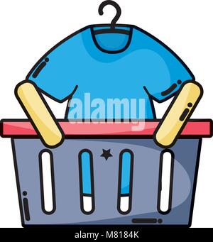 Warenkorb Verkauf mit t-shirt Kleidung Stock Vektor