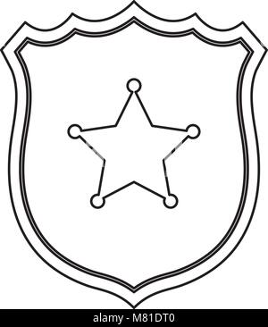 Sheriff Schild Symbol auf weißem Hintergrund, Vector Illustration Stock Vektor