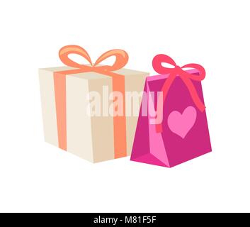 Geburtstag Geschenke im Comic-Stil Stock Vektor