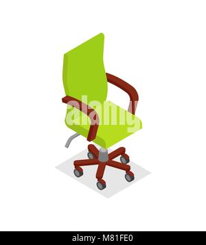 Büro Sessel isometrische 3D-Symbol Stock Vektor