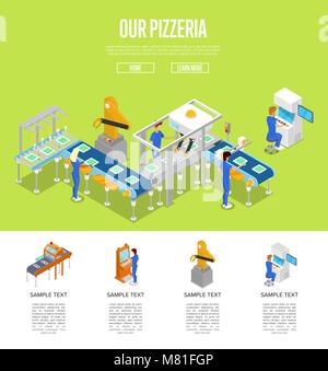 Montagelinie isometrische 3D-Poster Stock Vektor