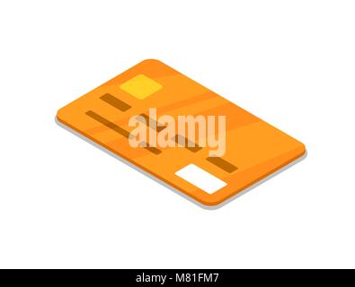 Bank Kreditkarte isometrische 3D-Symbol. Stock Vektor