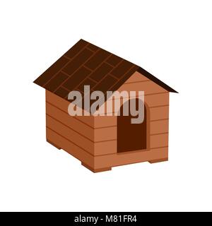 Holz Hundehütte isoliert Vektor icon Stock Vektor