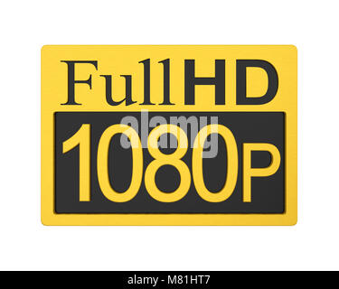 Full HD 1080p-Symbol isoliert Stockfoto