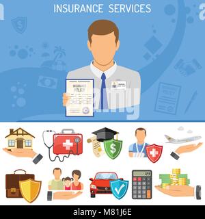 Insurance Services Konzept Stock Vektor