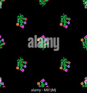 Abstrakte kachelbare florales Muster mit bunten Blumen Stock Vektor