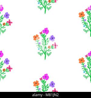 Spring Flower. Nahtlose florale Muster auf weißem Hintergrund Stock Vektor
