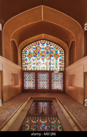 Der Bau des Innern Dowlatabad, die höchste windcatcher in Iran im Dezember 2008 in Yazd, Iran. Der Innenraum und Th Stockfoto