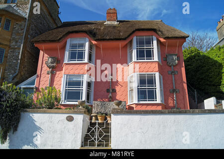 UK, Dorset, Lyme Regis, Bibliothek Cottage an der Marine Parade Stockfoto