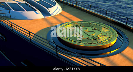 Extrem detaillierte und realistische 3D-Bild eines luxuriösen Super Yacht Stockfoto