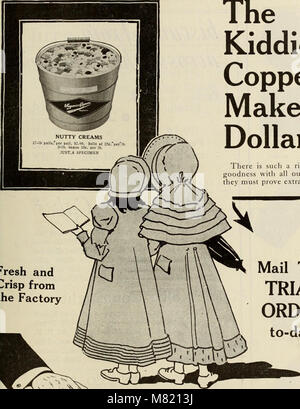 Diese Ausgabe des kanadischen Lebensmittelmagazins von Oktober bis Dezember 1913 behandelt Trends und Entwicklungen in der Lebensmittelindustrie in Kanada, einschließlich Produktbewertungen und Geschäftseinblicke. Stockfoto