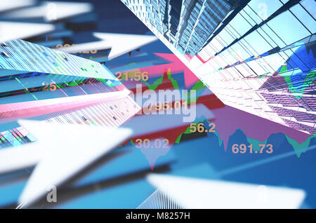 Finanzielle und kommerzielle Entwicklung der Stadt, der städtischen Finanzen, Erfolg Stockfoto