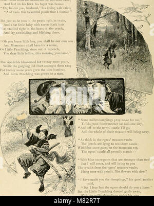 Eine Sammlung von Kinderballaden aus dem Jahr 1886 mit historischen und folklorischen Geschichten aus verschiedenen Kulturen, die durch Lied und Verse präsentiert werden. Stockfoto