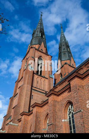 Der Dom von Uppsala, Uppsala Domkyrka (Uppsala, Schweden) Stockfoto