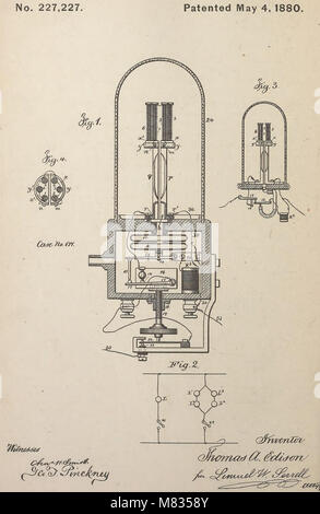 Sammlung der Vereinigten Staaten erteilten Patente Thomas A. Edison, 1869-1884 (1869) (14776560993) Stockfoto