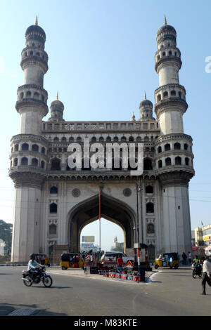 Charminar, Hyderabad, Indien - 22. Oktober 2015: charminar Denkmal in Hyderabad, Indien. Stockfoto