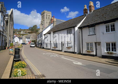 Hübsches Dorf an der Küste von Bier im East Devon Stockfoto