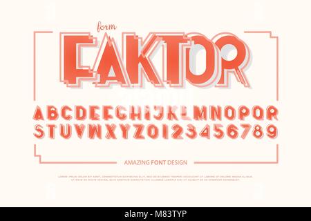 Vektor Alphabet Buchstaben und Zahlen. die Schriftart design Stock Vektor