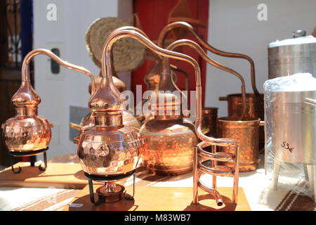 Stills für Alkohol Destillation Stockfoto