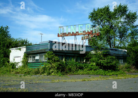 Eine alte verlassene Roadside Diner Stockfoto