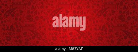 Russland symbol Dekoration Hintergrund in roter Farbe ideal für Web Banner. Traditionelle russische Kultur Elemente der Vorlage. Schließt fußball Spieler, mosco Stock Vektor