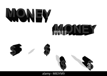 Macht Geld die Welt regiert Stockfoto