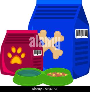 Bunte cartoon pet food Poster Stock Vektor