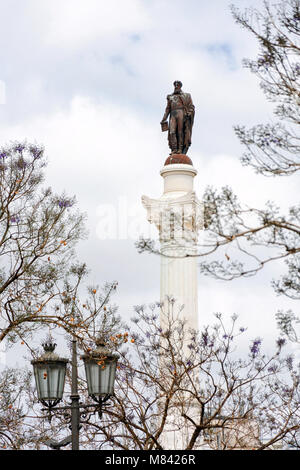 Statue von Don Pedro IV auf dem Don Pedro square auch Rossio in Lissabon in Portugal genannt Stockfoto