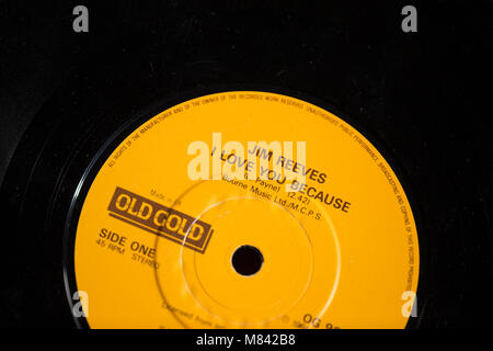 Jim Reeves "Ich liebe dich, weil... hit Record 1964 Stockfoto