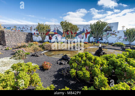 Die César Manrique Foundation in der Nähe von La Asomada, Lanzarote ist das ehemalige Haus von Cesar Manrique. Heute ist es ein Museum. Stockfoto