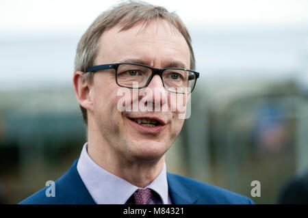 London, UK, 13/03/2018 Paul Gavin Johnson, Wirtschaftswissenschaftler, Experten kommentieren Philip Hammond's Spring Aussage bei den Häusern des Parlaments Stockfoto