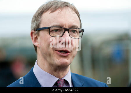 London, UK, 13/03/2018 Paul Gavin Johnson, Wirtschaftswissenschaftler, Experten kommentieren Philip Hammond's Spring Aussage bei den Häusern des Parlaments Stockfoto