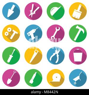 Reparatur Werkzeuge. Bauen Symbole gesetzt. Bau Vektor. Stock Vektor
