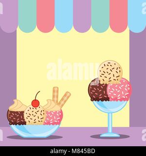 Eis im Glas Tassen Vector Illustration Stock Vektor